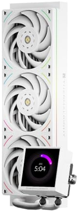 Thermalright Peerless Vision 360 UB ARGB White CPU Flüssigkeitskühler, IPS-Bildschirm mit 480x480 Auflösung,3 Inline-CPU-Lüfter,für AM5/Intel LGA1851/1700, 3,95-Zoll-magnetabsorbierender-Bildschirm