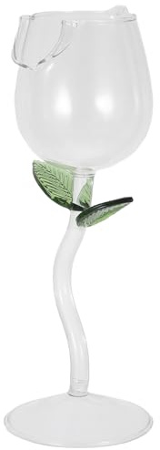 FUNNETOYU Dynamique unique tasse de vin décorative verre en forme de fleur Verre de mélange de cocktails Transparent