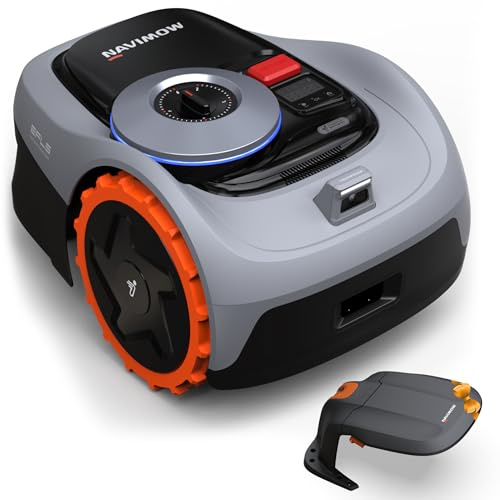 Segway Navimow i105E et Garage S, Robot Tondeuse sans Fil périphérique, rec. 500 m², Max. 600 m², RTK+Vision Tondeuse Robot Gazon, IA cartographie Automatique, Limite virtuelle, Gestion multizone