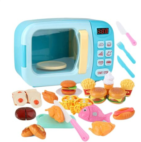 Jouet Micro-Ondes pour | Ensemble de Jouets pour Micro-Ondes et appareils de Cuisine | Accessoire éducatif de Cuisine pour Jeux de rôle pour Tout-Petits, Apprentissage préscolaire et tiem