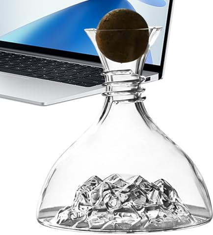 Decanter per vino, struttura in, 21x21x26 cm, decanter in bianco trasparente, caraffa per vino rosso con dispenser incorporato, uso versatile, per la casa, il ristorante e l'evento