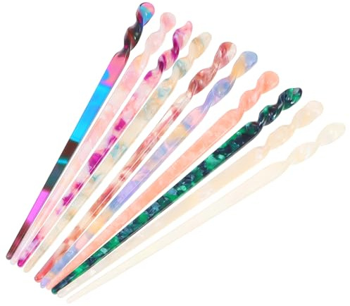 iplusmile Set 10 Bastoncini per Chioma in Acetato, Accessori Tradizionali Cinesi, Bastoncini per Chioma Multifunzionali e Resistenti, Decorazione Vintage per Acconciature Stili multipli