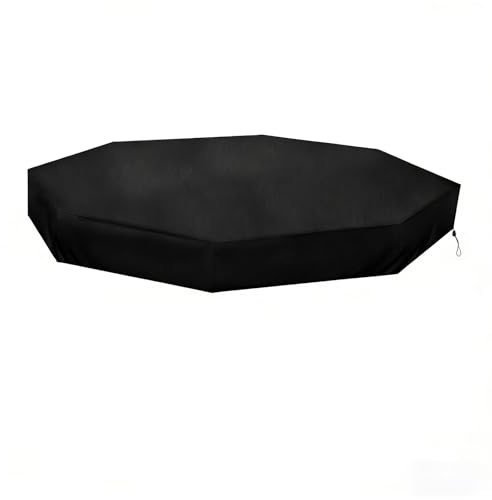 EASTLOONG Octagon Sandbox Cover, 214x198x23cm Square Waterproof Protective Cover with Drawstring for Sandpit, Sand Tray, Paddling Pool & Garden Furniture (Black)