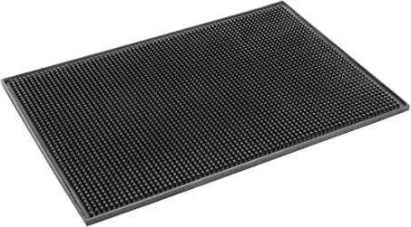 Olympia Gummimatte F977 für Bars 450 x 300 mm, Schwarz, rutschfest, Tropffangmatte für Bars, zum Abtropfen von Geschirr, für Hausbars, Kneipen, Restaurants
