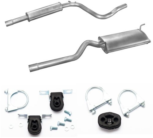 Caddy 2 II SDi TDi KOMPLETT AUSPUFF MITTELTOPF ENDTOPF + MONTAGESATZ