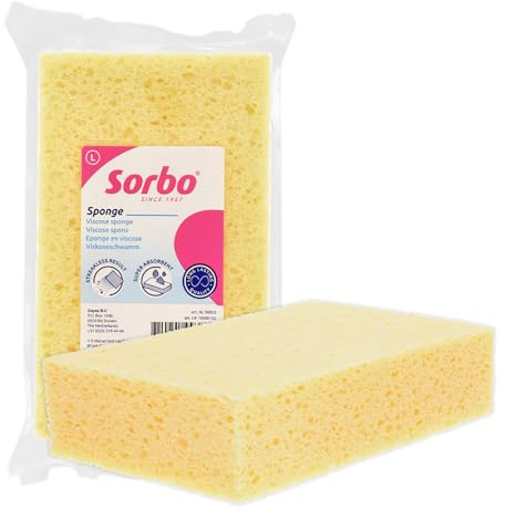 Sorbo Large Super Absorbent Sponge, 16.5cm x 10cm, Streak Free Results, Durable & Multipurpose, Yellow, Perfect for Cleaning Floors, Windows & More