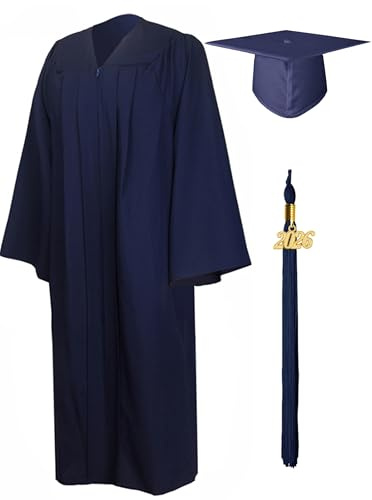 GraduationMall Graduation Gown and Cap for Adults 2026 Year Charm Unisex Matte University Bachelor High School 12Colors