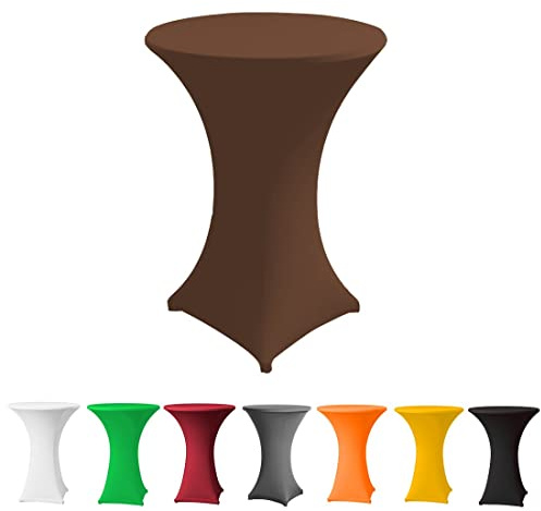 Stehtischhusse Stretch Premium Qualität in Farbe braun und Durchmesser 70-75 für Bistrotisch/Stehtisch