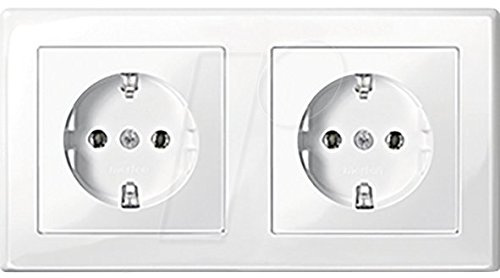 MERTEN M-SMART polarweiß glänzend (2x Steckdose, 1x Rahmen 2fach)