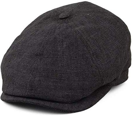 Failsworth Hats Hudson Irish Linen Newsboy Cap - Charcoal S