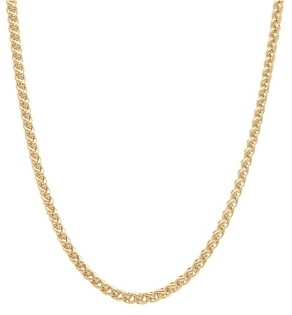 1001 Bijoux Collier plaqué or maille palmier 50cm + écrin (offert)