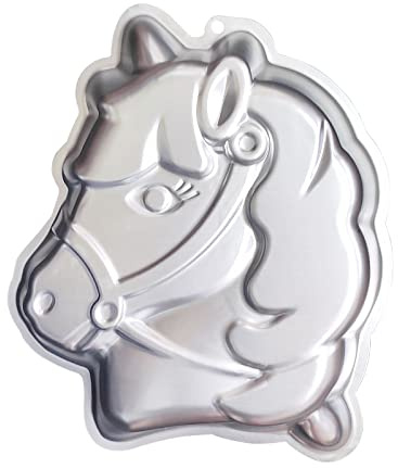 kefyixc Backform Pferd Einhorn-Kuchenform, Pferdekopf-Kuchenform, Aluminium, Kindergeburtstag 3D-Kuchen