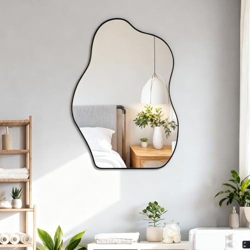 BOMINICA Irregular Wall Mirror - Asymmetrical Mirror for Bathroom, Living Room, Entryway, Bedroom - 20 x 28
