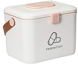 JacCos Aufbewahrungsbox für Zuhause, Medizinschrank, Medizin, Weiß, große Aufbewahrung für Zuhause, 32 x 25 x 26 cm, qujunji. Praktisch und praktisch
