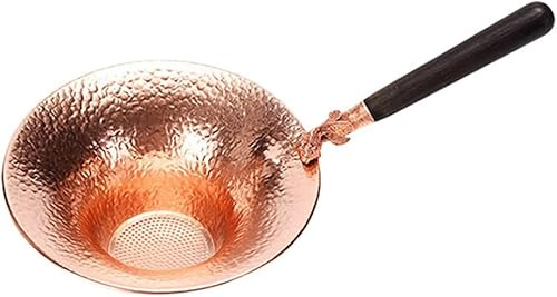 Copper copper tea sifter Tea Strainer Copper Tea Infuser Copper Coffee Strainer Tea Coffee Filter Tea Sifter Strainer Tea Sieve Strainer with Wooden tea colander Handle tea strainer cup/1174