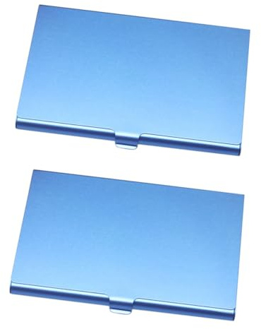 SEWACC 2stücke Visitenkartenetui Blau Metall Kreditkartenhalter Für Geschäftsinhaber Stylischer Organizer Für Visitenkarten Und Id-karten Für Büro Und Präsentationen