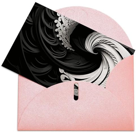 NWGHM Grußkarten mit Umschlägen, Schwarz-Weiß-Bild-Notizkarten, Blanko-Karten für alle Anlässe, Jahrestagskarten, BFF-Karten, Dankeskarten, Hochzeitskarten, 9,9 x 15,9 cm