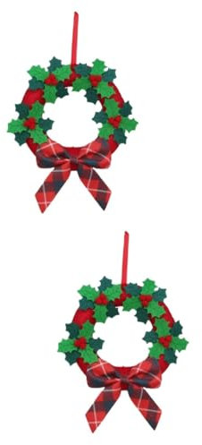 Anneome 2 Stücke Künstliche Weihnachten Kranz Wohnkultur Weihnachten Kranz Hängen Festliche Ornament Hängen Decor
