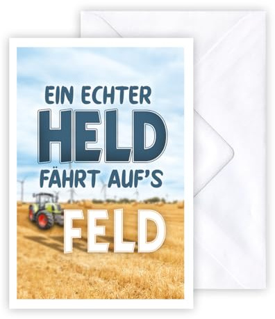 KE - 3D Pop-UP Karte zum Geburtstag DIN B6, Geburtstagskarte inkl. weißer Umschlag, Motiv: Traktor