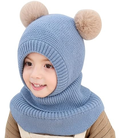 Kinder Wintermütze Schals Ohrenklappe 2 In 1 Jungen Mädchen Kleinkinder Beanie Schal Und Mütze Set Mädchen Schalmütze Kinder Warm Kindermütze Mit Schal 2-6 Jahre