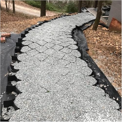 Stabilisateur Grille Gravier, AlléE/AlléE, Grille GéOcellule De 2 Pouces De Hauteur, Pavé Grille Sol Robuste Et éVolutif pour Patio, Chemin, Herbe, Rochers, Remplissage(3x10m(10x33ft))