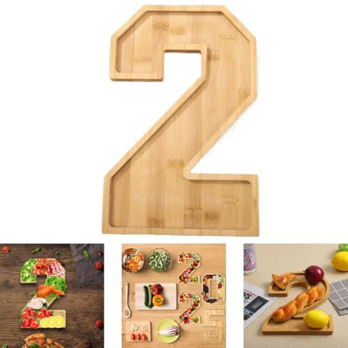 12 Wooden Charcuterie Numbers Fillable Board Box, Letters Food Tray, Number Charcuterie Board Box for Fruit Cheese Platter Vegetable Plates