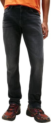 Tommy Jeans Vaqueros Hombre Austin Slim Tapered Fit, Negro (Denim Black), 32W/32L