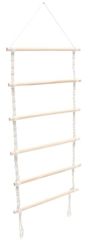HOUDERCO Makramee-Klauen-Clip-Organizer Zum Aufhängen Haarspangenhalter Aus Baumwollseil Und Holz Haar-Accessoire-Organizer Für Haarspangen Und Haarreifen Wand- Und Türhänger Für Schlafzimmer