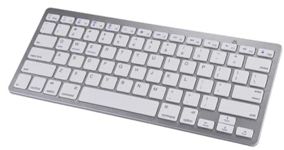 jojofuny Tastiera Wireless Ricaricabile Mini Ultrasottile Bianca Per Computer Telefono e Tablet Forbice e Multimediali