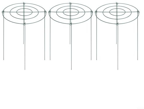 Gabbie di supporto per piante in metallo, confezione da 3 pali alti per piante da giardino, supporti rotondi in metallo per peonia, pomodori, ortensie, rose, migliorano la crescita (tipo circolare)