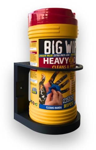 EASYREP Wall-Mounted Hand Wipe Holder – Compatible with Most Wipe Tubs – 120mm Diameter – Heavy Duty 3D Printed – Rust-Proof, Ultra Robust, Easy to Install – For Workshop, Garage or Van Use