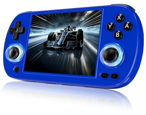 Anbernic RG40XXH Retro-Spielekonsole, 4-Zoll IPS Display, 64GB ROM, Linux 64-bit, RGB-Beleuchtung, Quad-Core A53 - Indigo Blau