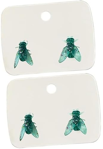 Boucles d'oreilles mouche réalistes - Mini boucles d'oreilles mouche noires personnalisées comme boucles d'oreilles animaux simulées à des farces dans un nouveau format cadeau pour les femmes et les