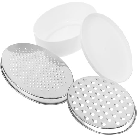 STOBAZA Rallador de Queso de Acero Inoxidable y Pp y Cortador de Patatas Fácil de Limpiar y Ergonómico con Recipiente Blanco Ovalado Adecuado para Verduras en Cocina