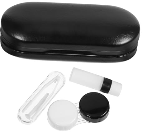 BAZEITFLOW Estuche para Lentes de Contacto Portátil y Compacto Resistente y Duradero Multifuncional para Gafas y Maquillaje Fabricado Sintética para Viajes y Uso Diario