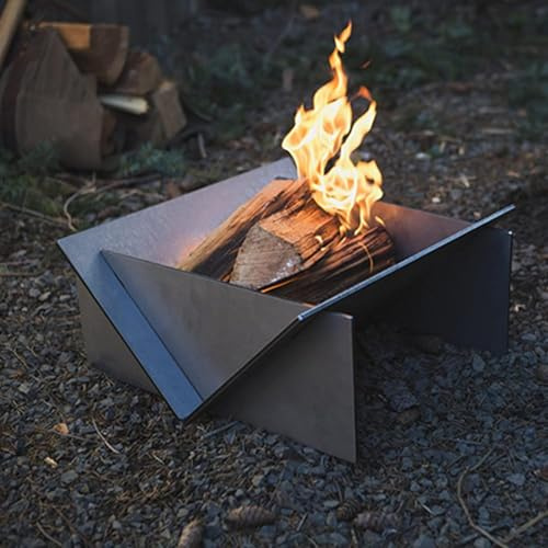 Braciere portatile – Braciere da esterno in metallo per bruciare la legna, grande falò per patio, cortile, giardino, picnic, barbecue