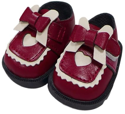 KiBcsLic Puppenschuh Kollektion, Dekorativ, Handgefertigt, Modische Geburtstagsgeschenke, Rot 5x3.3x3.5cm