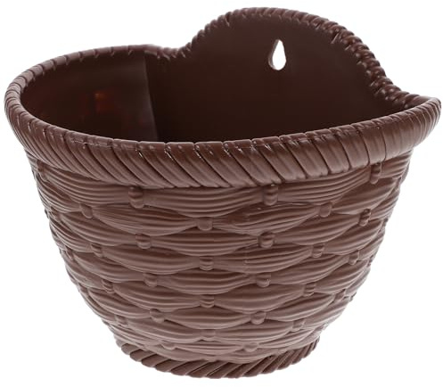 VICASKY Vaso da Fiori Sospeso in Finto Rattan per Parete Resistente e Decorativo Fioriera Appesa Minimalista per Interno ed Esterno Salvaspazio e Facile da Installare