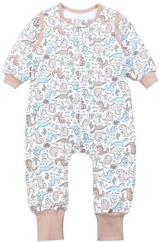 TupTam Saco de dormir con piernas y mangas – 2,5 TOG, OEKO-TEX, Dino Beige Blau, 104-110