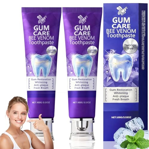2 Pcs Dentifricio Sbiancante Naturale, Rimuove le Macchie per Uomini e Donn