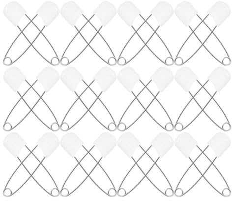 Hoement 30 Stück Windelklammern aus Zinklegierung und PP Große Sicherheitsnadeln für Stoffwindeln Multifunktional für Feuchttücher Tragbar für Unterwegs