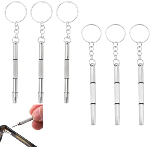 WUYJI Set cacciaviti Set di 6 cacciaviti per occhiali, cacciavite per occhiali 3 in 1, cacciavite per occhiali 4 in 1, mini cacciavite a doppia punta