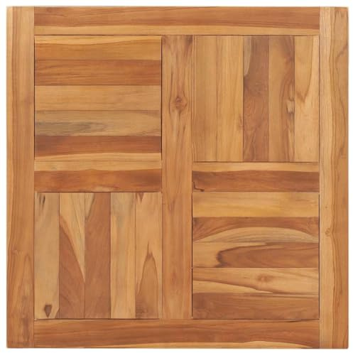 Tmriohed Teak-Tischplatte 70x70 cm Massivholz 2,5 cm dick fein geschliffen Wetterfest Modernes Design Robust und Langlebig für Esszimmer Garten Balkon Terrasse Büro