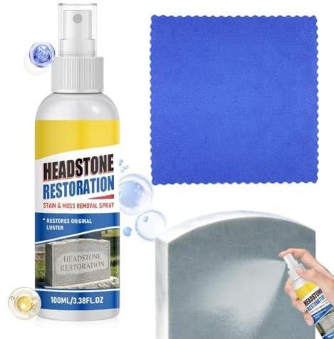Pulitore per Pietre Tombali - 100ml Rimuovi Macchie | Detergente per Monumenti Funerari | per Cimitero Memoriale Tombe Mausoleo Colombari e Aree Esterne All'Aperto