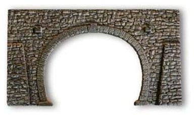 NOCH Tunnel-Portal, 2-gleisig Modellbau Eisenbahntunnel, Bruchsteinmauer für Spurweite N, 16 x 9 cm