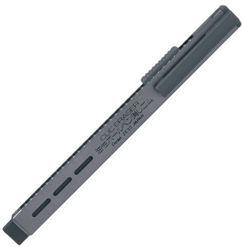 Pentel XZE33-N Click Eraser Holder Eraser, Oil-Based Ballpoint Pen Eraser, XZE33-N