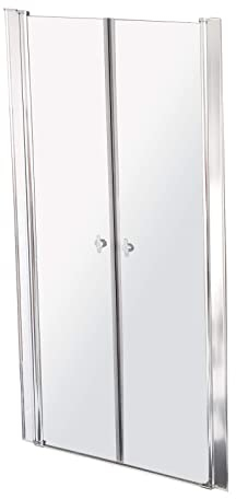 Home Deluxe - Duschabtrennung LAVEA - Klarglas - Maße: 100 x 195 cm - 6 mm nanobeschichtetes Sicherheitsglas, inkl. Scharniere und Montagematerial I - Duschtür Pendeltür Duschtrennwand Nischentür