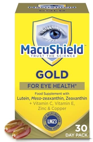 MacuShield Gold – 30-Day Pack, Eye Health Supplement* with Lutein, Zeaxanthin and Meso-zeaxanthin, as Well as Zinc which Helps Support Normal Vision