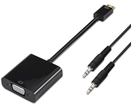 AISENS Convertitore Mini Hdmi A Svga+Audio Hdmi C/M-Svga/H+Jack 3.5/H Nero