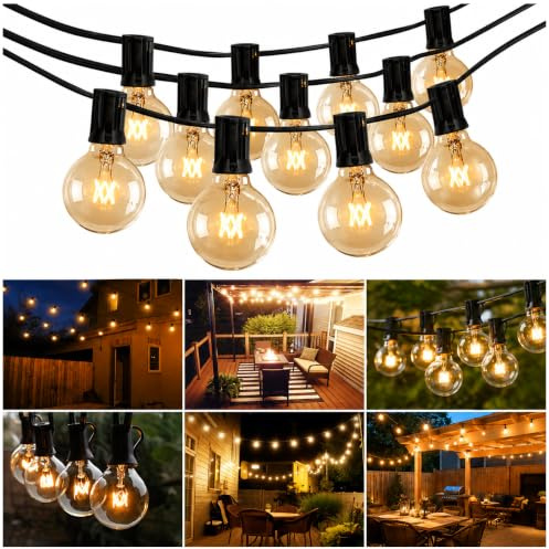 7,5 Meter G40 Lichterkette - 25 Glühbirnen für Party, Garten, Lampe und Weihnachten